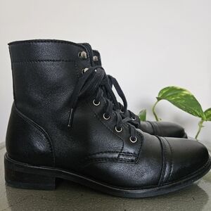 Thursday Boots Captain - Black Lace-Up Ankle Boots, Leather